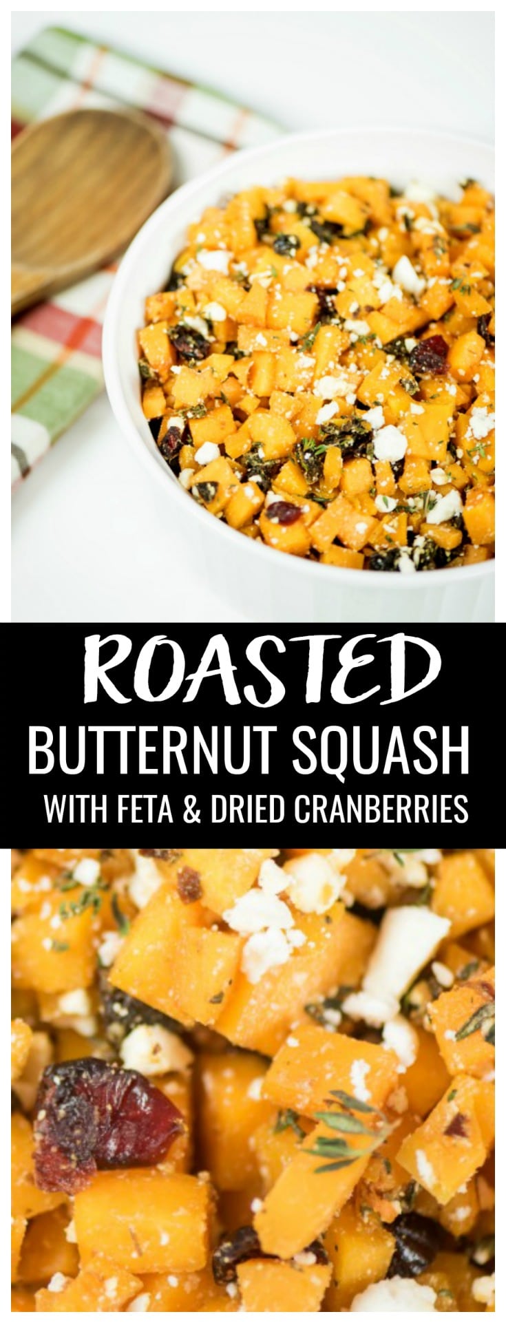 This Roasted Butternut Squash recipe has all the flavors of fall and makes an unexpectedly delicious Thanksgiving side dish. Easy to make and with fresh veggies! #recipes #thanksgiving #sidedishes #butternutsquash #cranberries #veggiesidedish #thanksgivingveggies #thanksgivingrecipes #squashrecipe