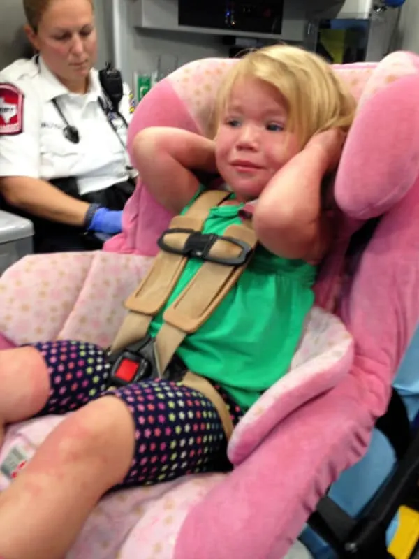 girl toddler febrile seizure in ambulance