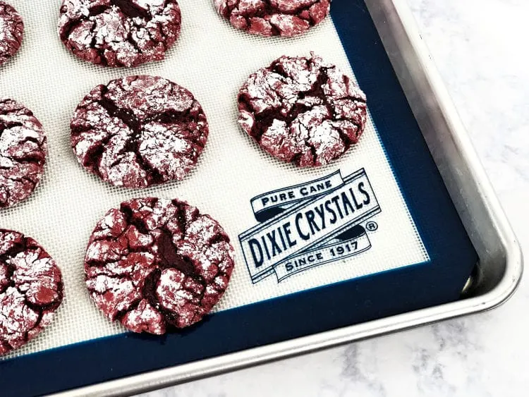 These delightful&nbsp;red velvet crinkle cookies are made with boxed cake mix. So there is less measuring, less fuss, and more time for laughing and eating cookies.