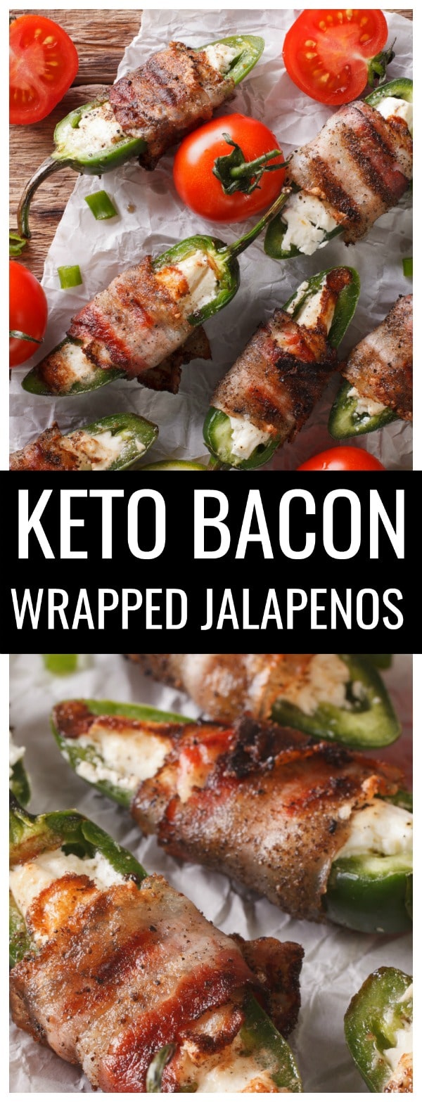 Just because you're on a special diet doesn't mean you can't indulge your cravings. Whether you're low carb, gluten free, or keto these bacon wrapped jalapeno poppers are the perfect snacks or appetizer! #jalapenopoppers #keto #ketorecipes #lchfrecipes #ketoappetizers