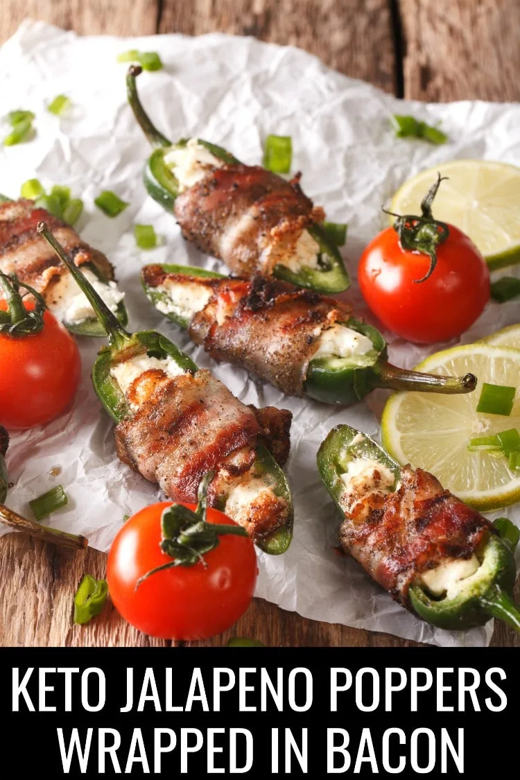 Just because you're on a special diet doesn't mean you can't indulge your cravings. Whether you're low carb, gluten free, or keto these bacon wrapped jalapeno poppers&nbsp;are the perfect snacks or appetizer! #jalapenopoppers #keto #ketorecipes #lchfrecipes #ketoappetizers