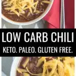 This easy keto chili recipe is full of flavor and the perfect low carb chili to help you reach your diet goals. It's a no bean chili perfect for LCHF, caveman, gluten-free, and paleo diets. But this low carb chili is also a great keto Super Bowl recipe as well!&nbsp;