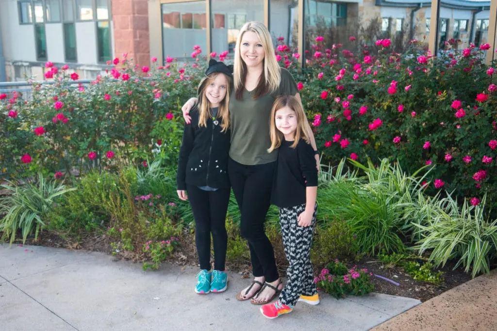mom and kids visiting dell children's medical center austin texas