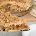 Deep Dish Apple Crumb Pie slice on pie server