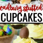 Whether you're looking for the best Easter dessert recipes or just recipes with Cadbury Creme Eggs, then you've come to the right place! This Cadbury Creme Egg Cupcakes recipe topped with an easy homemade buttercream frosting is a great way to use up all of those creme eggs you have laying around and provides a hidden surprise within these moist chocolate cupcakes recipe from scratch!