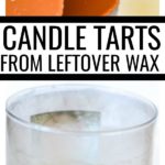 Candle jar with homemade wax melts.