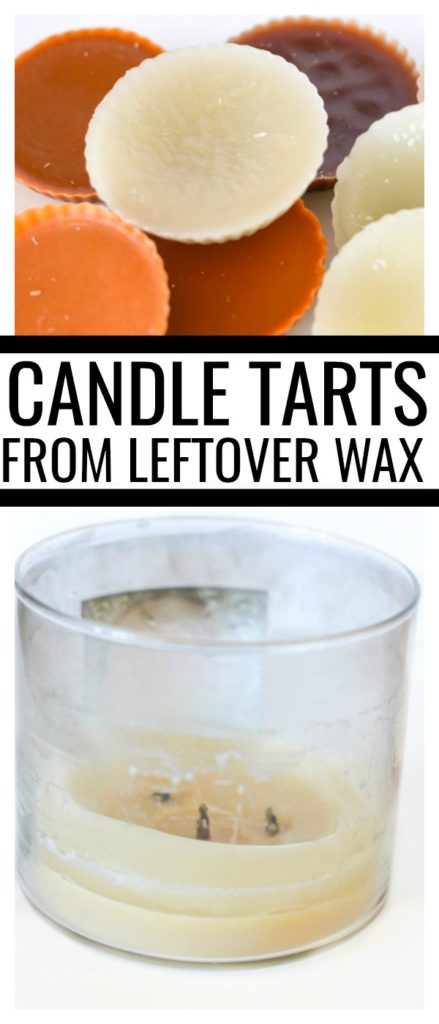 Candle jar with homemade wax melts.