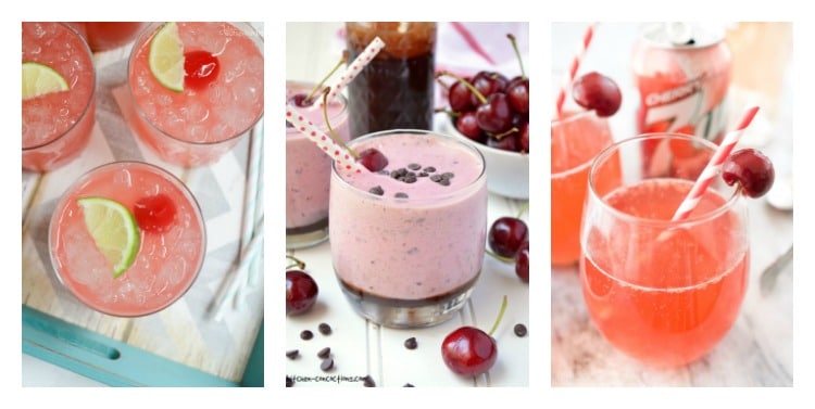 Non-alcoholic and cherry cocktail drink recipes