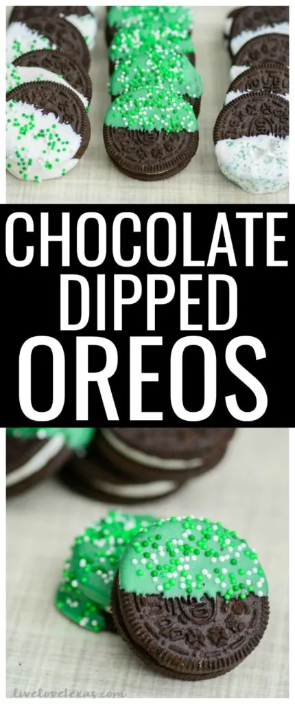 Looking for a last minute, yet easy St. Patrick's Day treat recipe? Check out these Chocolate Dipped Oreos for your party or a festive after school snack!