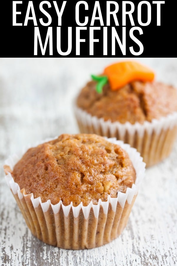 Easy carrot cake muffins recipe.