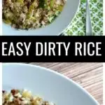 Don't sacrifice time or flavor on your next Cajun feast with this Easy Dirty Rice recipe! Delicious one pot meal or Thanksgiving side dish.