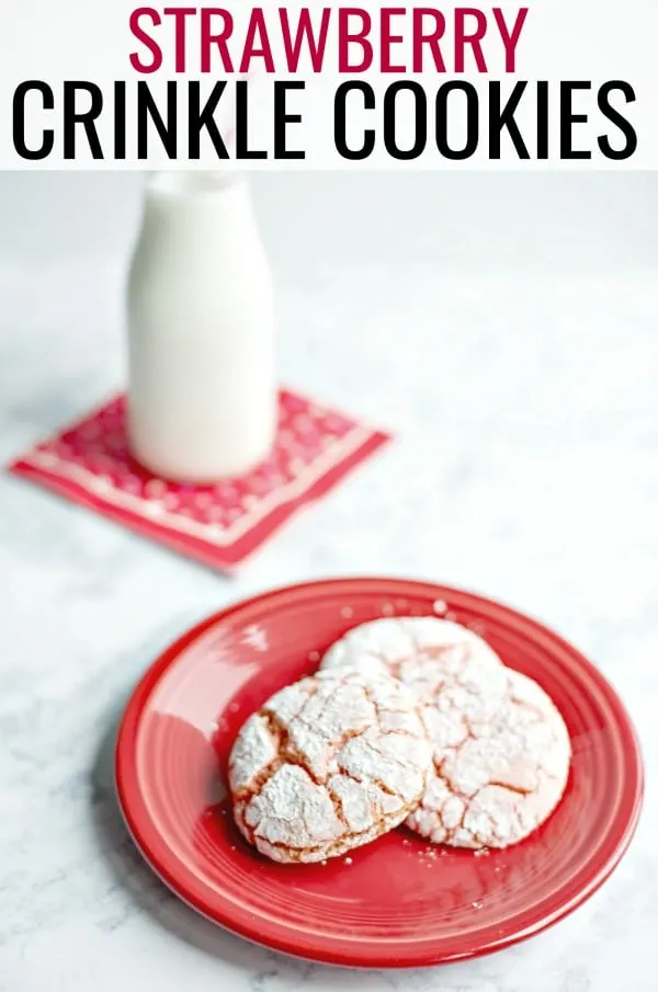 Easy Valentine's Day Dessert: Strawberry Crinkle Cookies