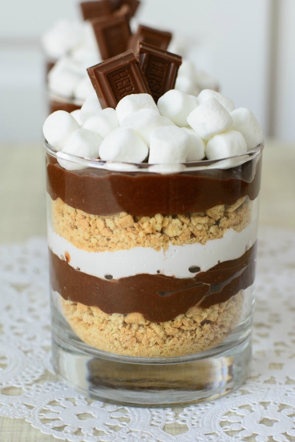 Smores pudding parfait no bake dessert