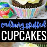 Whether you're looking for the best Easter dessert recipes or just recipes with Cadbury Creme Eggs, then you've come to the right place! This Cadbury Creme Egg Cupcakes recipe topped with an easy homemade buttercream frosting is a great way to use up all of those creme eggs you have laying around and provides a hidden surprise within these moist chocolate cupcakes recipe from scratch! #cadbury #cupcakerecipes #eastercupcakes #creameggs #easterdesserts