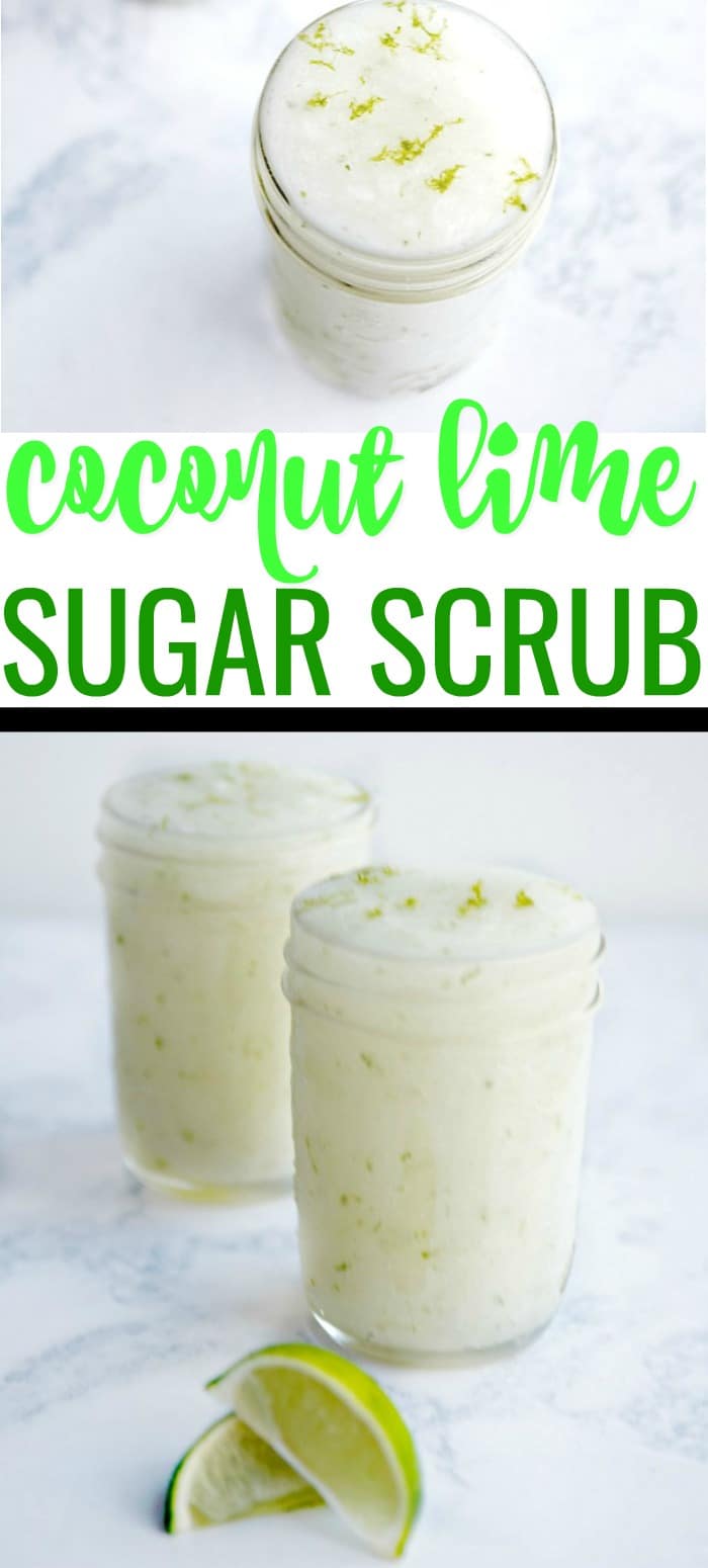 Get your skin ready for summer with this easy coconut lime sugar scrub recipe! It uses just 3 ingredients and your skin soft and glowing.