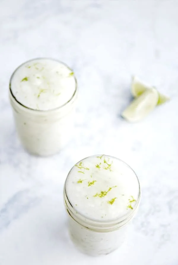 Homemade lime sugar scrub with lime zest.