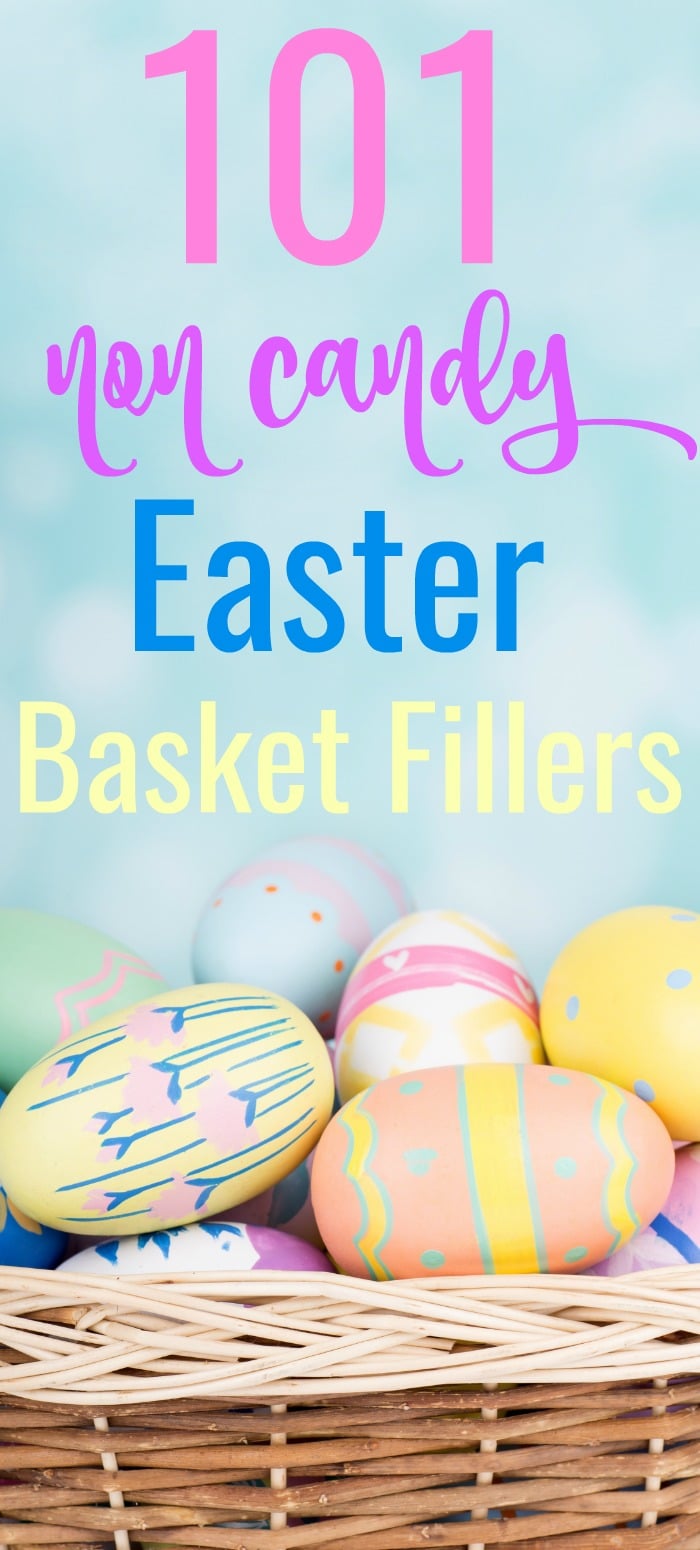 Don't just fill your kids with sugar and chocolate this year, instead check out these 101 Non Candy Easter Basket Ideas. These are all fun and useful Easter basket stuffers that kids will love!