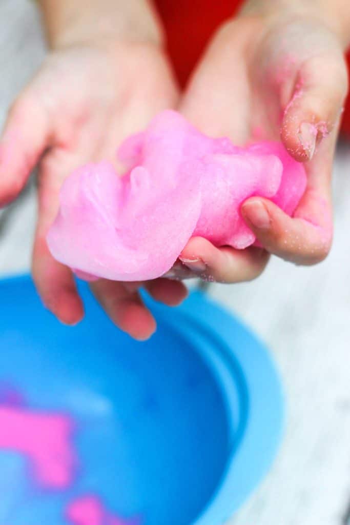 Pink Kinetic Sand Slime Recipe - Easy Kids Craft Idea