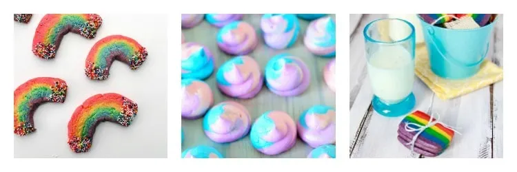 Over the rainbow desserts perfect for your rainbow themed birthday party.