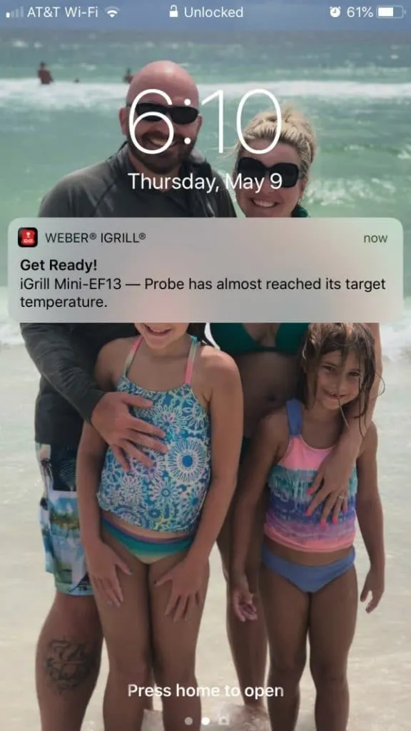 iGrill app temperature ready notification