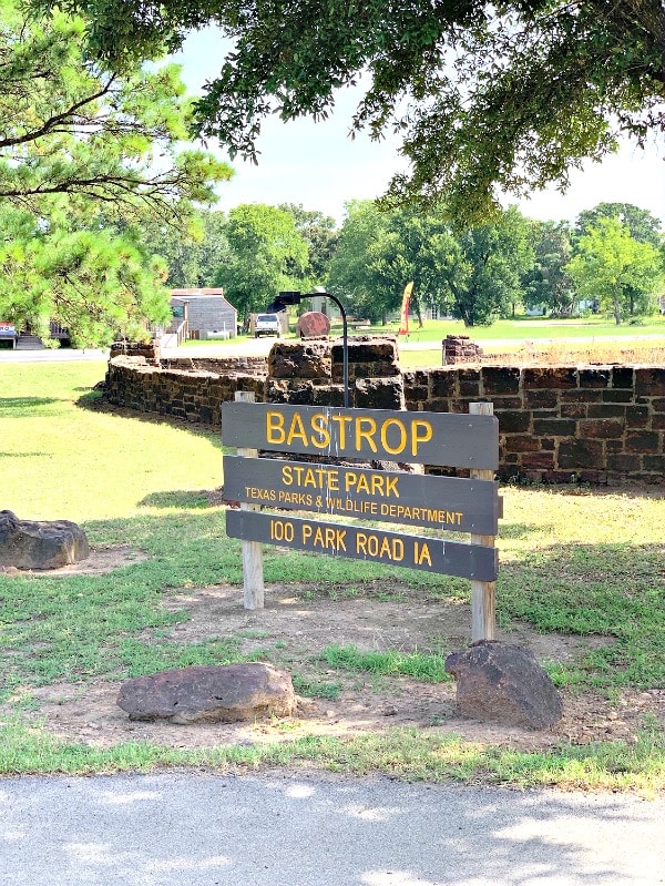 Bastrop State Park Sign