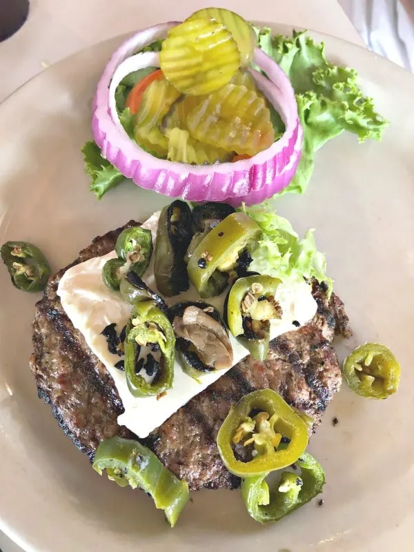 Roadhouse Bastrop Green Chile Cream Cheese Burger