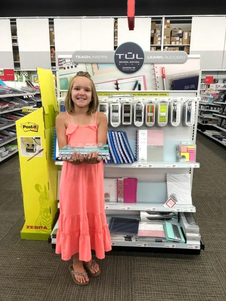 Girl with ADD buying planning supplies.