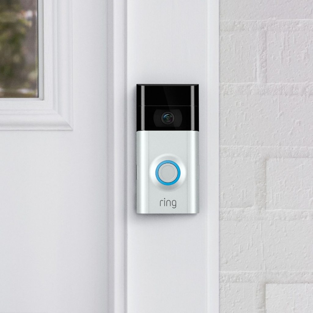 Wifi Ring Doorbell 2 from Best Buy on house with white exterior