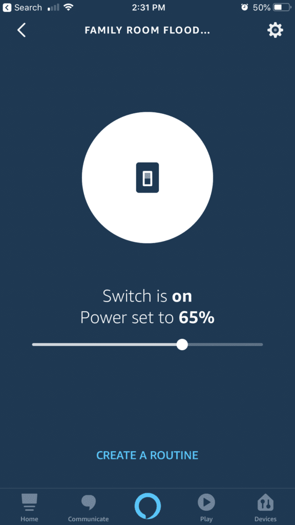 Family Flood Lights in Alexa App on smart phone