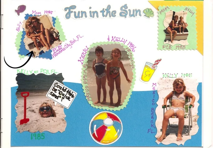 Preschool girl having fun on Panama City Beach Florida with 80s boombox