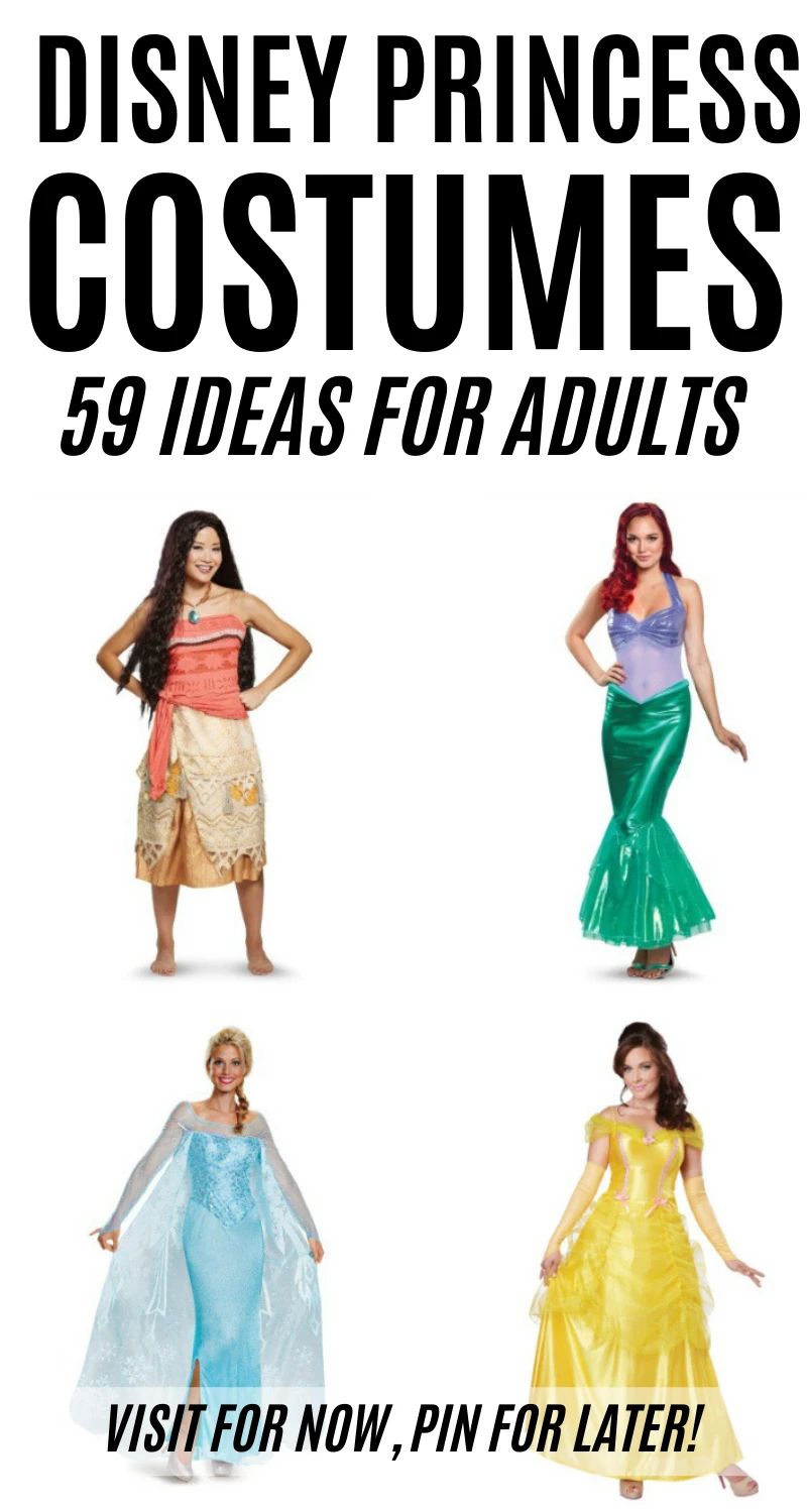Transform into your favorite childhood princess with these 59 Unforgettable Disney Princess Costumes for Adults! Whether you're a fan of older princesses like Cinderella and Snow White or the newer princesses like Moana and Elsa, there's a princess costume for you! Check out multiple ways you can dress up as one of the 14 Disney princesses for Halloween.&nbsp;