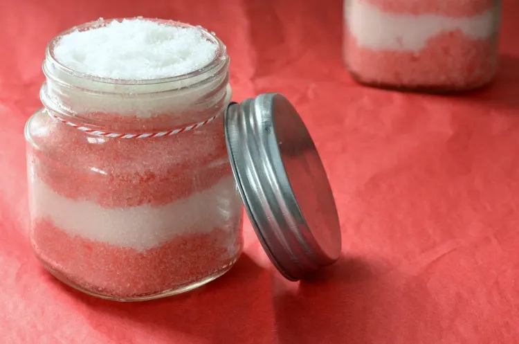 layered candy cane scrub 
