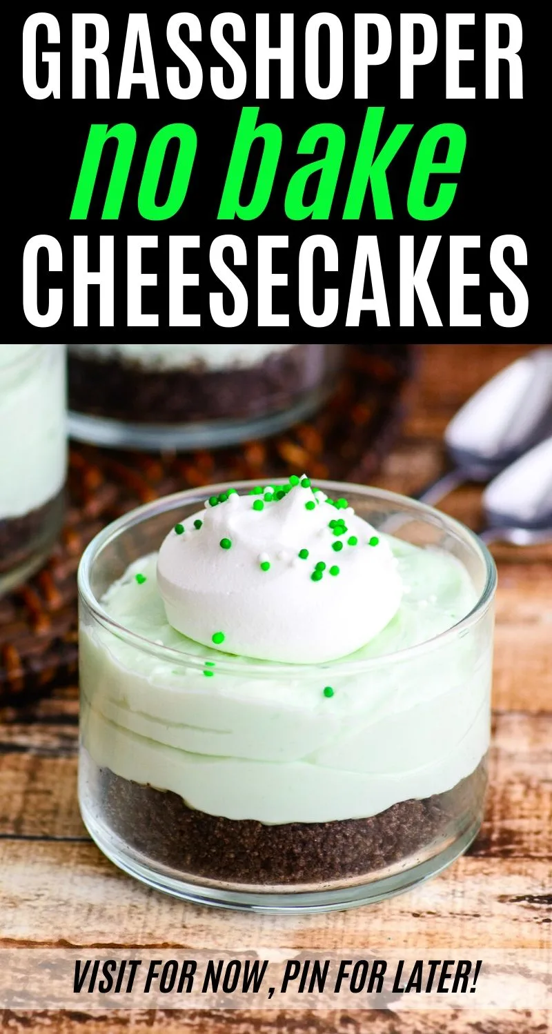 Grasshopper pie no bake cheesecake parfaits