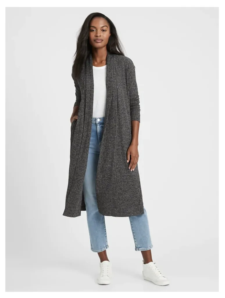Banana Republic Ribbed Lightweight Duster Cardigan