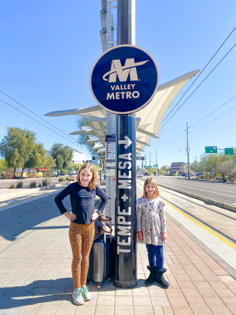 Girls Waiting for Valley Metro in Tempe