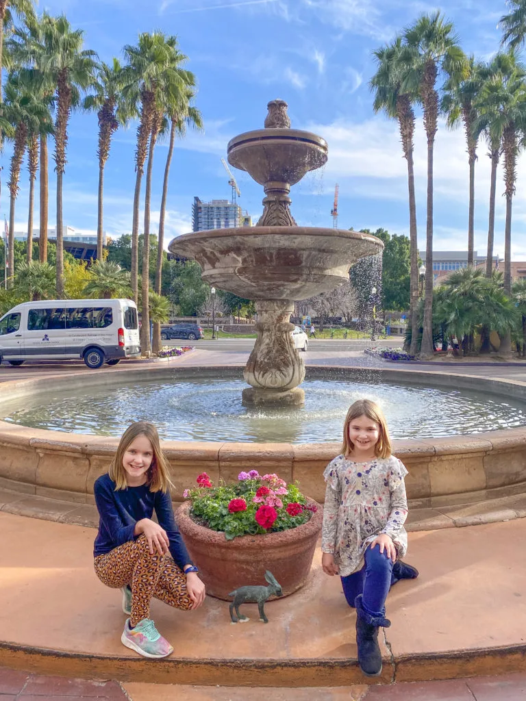 Girls doing Jack Rabbit Scavenger Hunt in Downtown Tempe