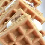 waffles filled with s'mores toppings