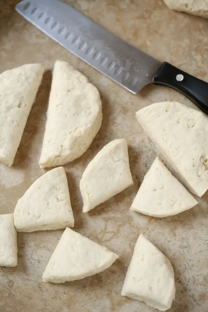 cut biscuit dough