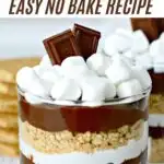 smores layered pudding parfait in glass